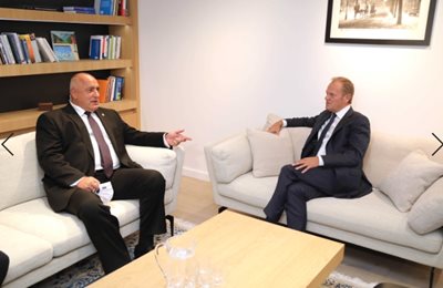 Prime Minister Boyko Borissov with EPP President Donald Tusk PHOTOS: GERB