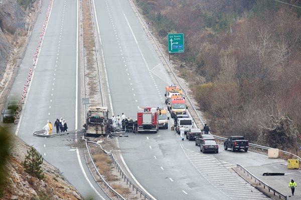 Мястото на катастрофата на магистрала "Струма"