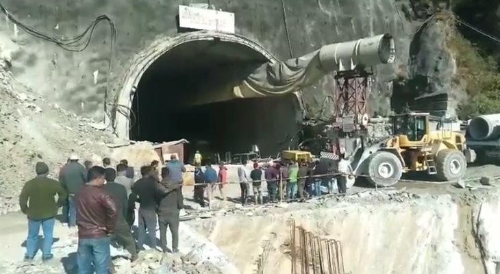 Тунелът в Индия се срути на 12 ноември Кадър: X