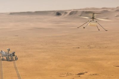 Малкият хеликоптер "Инджинюъти" на НАСА летя няколко пъти на Марс Снимка: НАСА