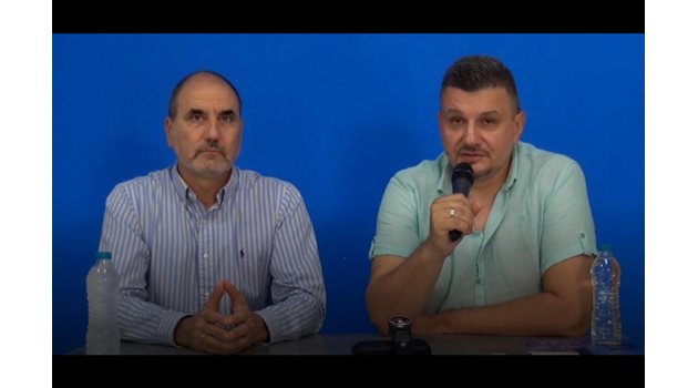Председателят на партията Цветан Цветанов (вляво) и водачът на врачанската листа на Републиканци за България, криминалният психолог Тодор Тодоров.
