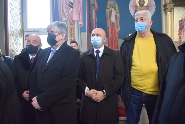 Георги Гергов, Анатолий Макаров,  д-р Желко Йович и Здравко Димитров (от ляво надясно) дойдоха на литургията на Никулден.
