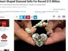 Бял сърцевиден диамант беше продаден за почти 15 милиона щатски долара на търг