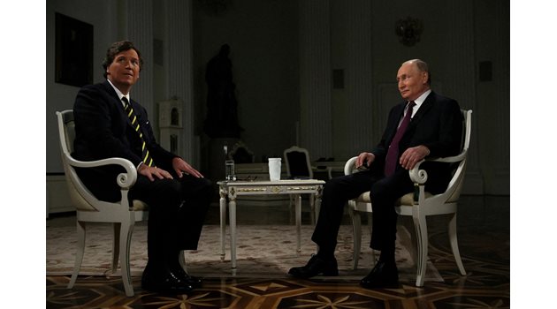 Интервюто на Карлсън с Путин. СНИМКА: РОЙТЕРС