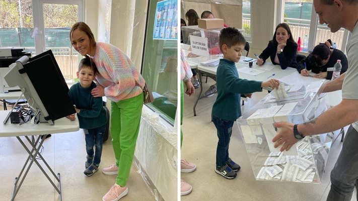 Синът на Йоана Темелкова й помага да гласува