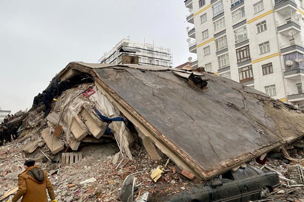 Цели сгради се сринаха със земята заради земетресението в Турция на 06.02.2023 г.