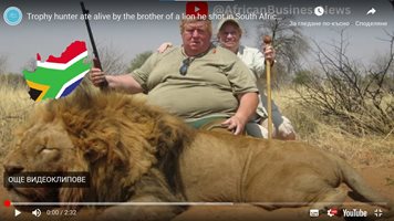 Ловец на трофеи беше изяден жив от брата на лъва, който уби, за да поства в Instagram (видео)