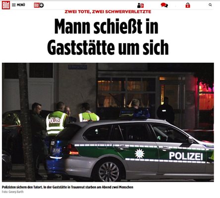Полицията издирва нападателя, който е на възраст между 50 и 60 години. Факсимиле: bild.de