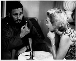Лиза Хауърд по време на първото си интервю с Фидел Кастро. 
СНИМКА: ПУБЛИЧЕН ДОМЕЙН