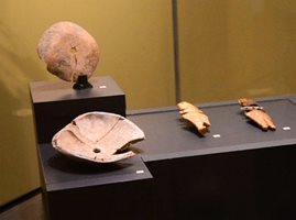 Рондели от човешки черепи, намерени при археологическите разкопки на могила до Каблешково.