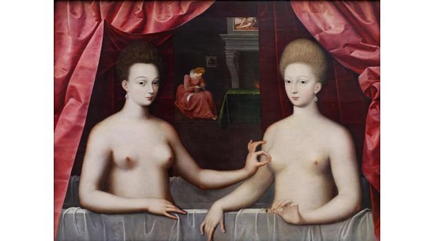 "Габриел д'Естре и сестра й", неизвестен художник, "Лувър", Париж