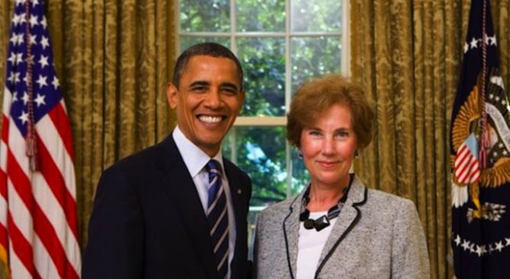 Елена с Барак Обама