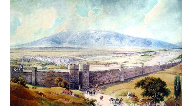 Възстановка на крепостта, опасвала средновековния град Средец