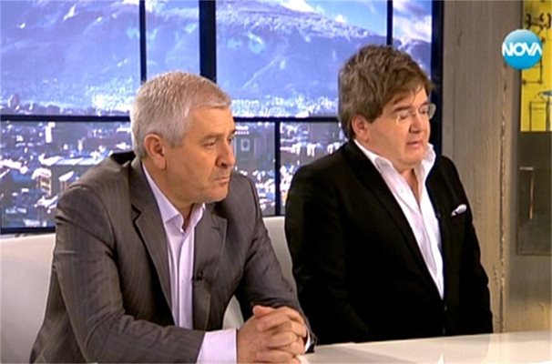 Ваньо Шарков (вляво) и Борислав Зюмбюлев СНИМКА: Нова телевизия