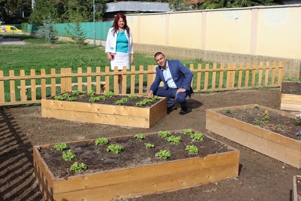 Кметът Димитър Колев нагледа посевите в биоградината на "Мир".