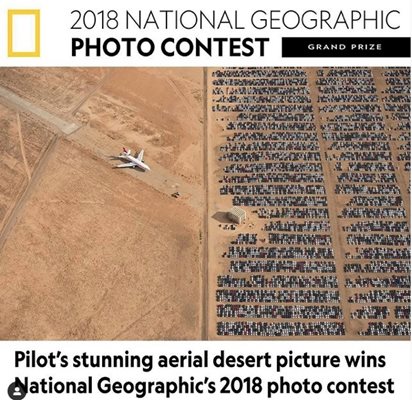 През 2018 г. печели първа награда на голям конкурс, заснемайки коли за скрап в пустинята