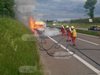 Български бус пламна на магистралата в Австрия (Снимка)