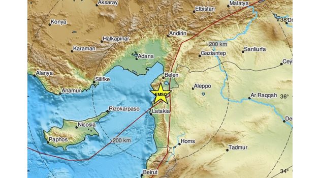 Земетресение с магнитуд 5 по Рихтер удари Турция
СНИМКА: Европейски сеизмологичен център