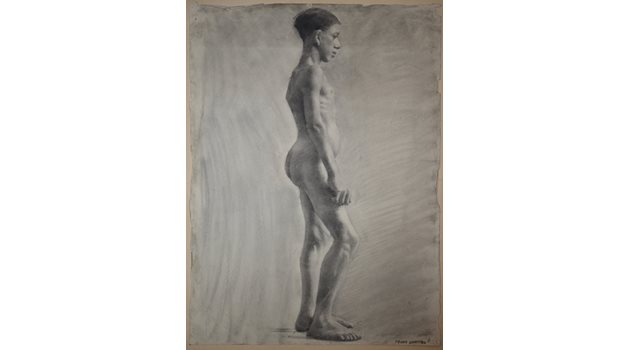 Етюд (гипсова фигура), 1942-1943, въглен, хартия, Музейна сбирка - Национална художествена академия
