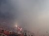 Димна завеса покри целия стадион и прекъсна ЦСКА - "Лудогорец" (Видео)