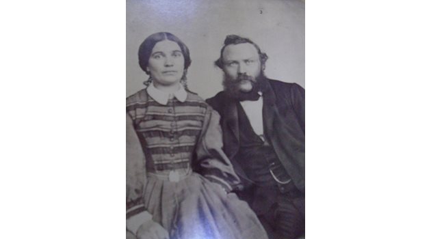 Константин Иречек  със съпругата си Божена.