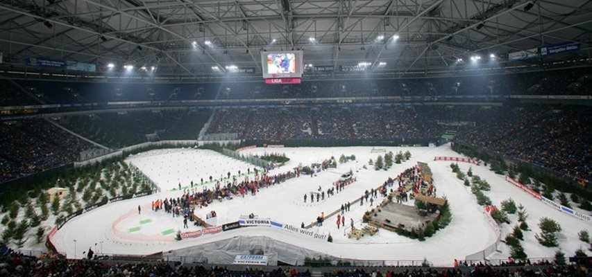 На стадиона на футболния “Шалке 04” за 13-и път се събраха много фенове на биатлона.