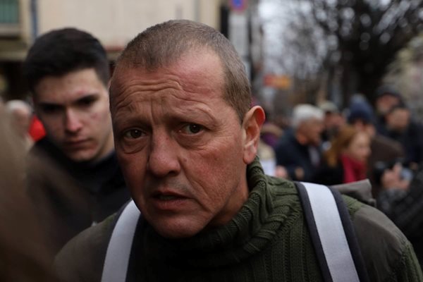 Валери Йорданов на протест в подкрепа на Морфов пред Министерството на културата СНИМКА: Георги Кюрпанов-Генк