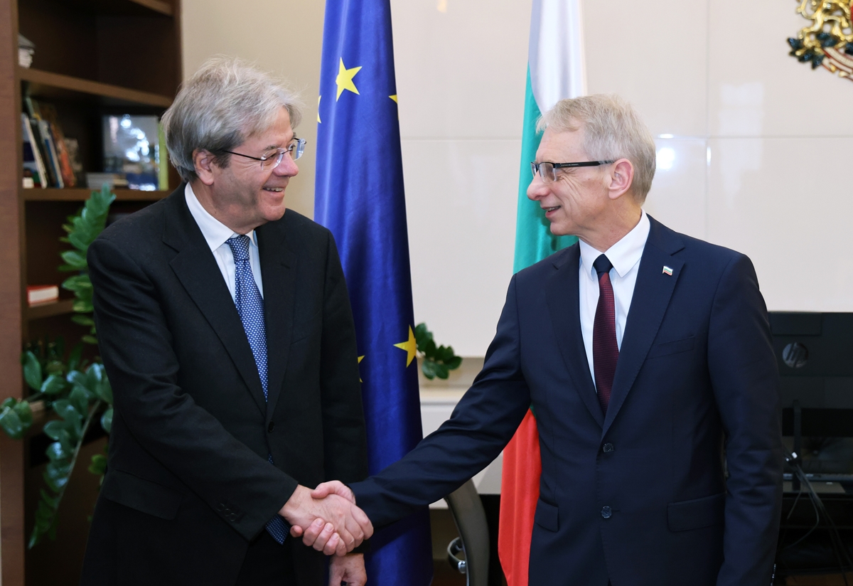 Паоло Джентилони потвърди подкрепата на Комисията за влизане на България в Шенген