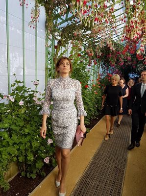 През май Десислава Радева и Брижит Макрон разгледаха оранжериите на кралица Матилда в Брюксел. Двете бяха в Белгия със съпрузите си, които участваха в срещата на върха на НАТО. СНИМКА: ФЕЙСБУК
