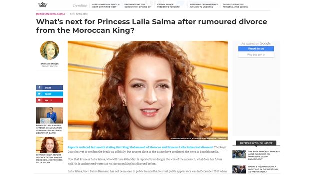 Принцеса Салма Факсимиле: royalcentral.co.uk