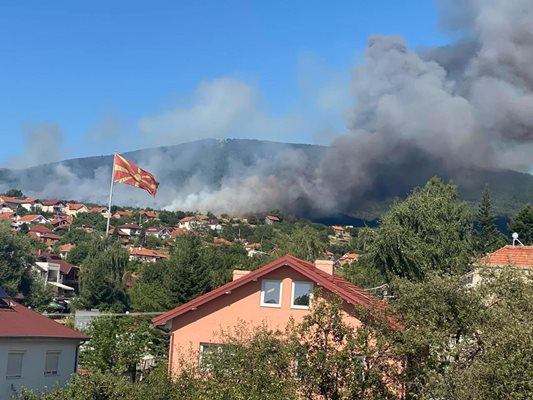 Пожарът край Пехчево. СНИМКА: Фейсбук Александар Китански