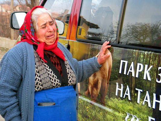 Съпругата на бай Димитър - Пенка, плака при изпращането на мечката Станка към Белица като на умряло. 