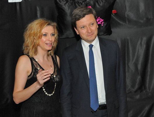 Актрисата Лилия Маравиля и изпълнителният директор на “Би Ти Ви Медиа Груп” Павел Станчев по време на премиерата.