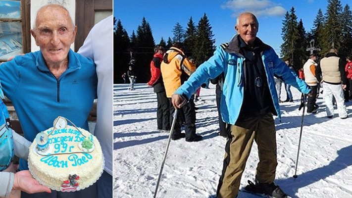 ЖИВ И ЗДРАВ! 100 години чукна Иван Раев - най-възрастният скиор в света