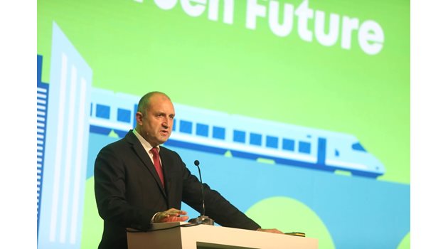 Президентът Румен Радев на откриването на конференцията "Енергия за зелено бъдеще". Снимка НИКОЛАЙ ЛИТОВ