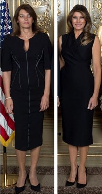 Двете първи дами бяха в черни парти рокли Снимки: Прессекретариат на президента, колаж: 24 часа