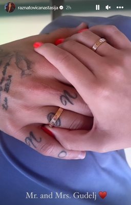 Дъщерята на сръбската певица Цеца се омъжи за футболиста Неманя Гудел Снимка: Instagram/@raznatovicanastasija