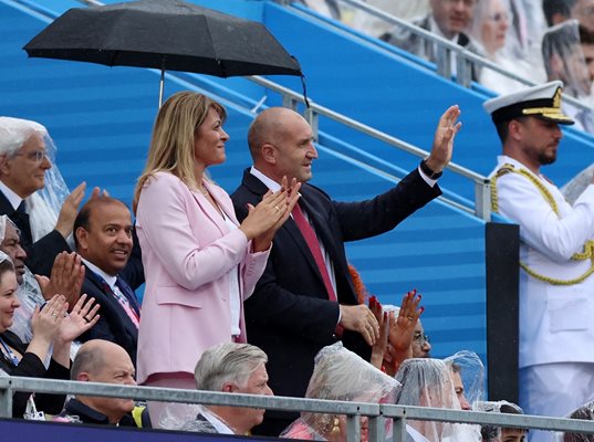 Rumen Radev and Desislava Radeva were also spotted in the stands Photo: Reuters