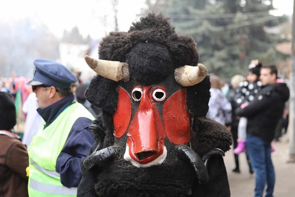 Втори ден продължава 31-ото издание на Международния фестивал на маскарадните игри „Сурва" в Перник. СНИМКА: ГЕОРГИ КЮРПАНОВ