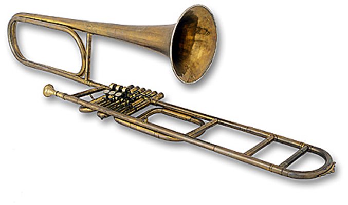 Тромбонът е меден духов инструмент и името му от италиански буквално означава "голям тромпет"