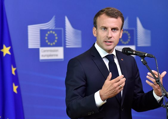 Френският президент Еманюел Макрон даде изявление преди срещата в Брюксел СНИМКА: Ройтерс