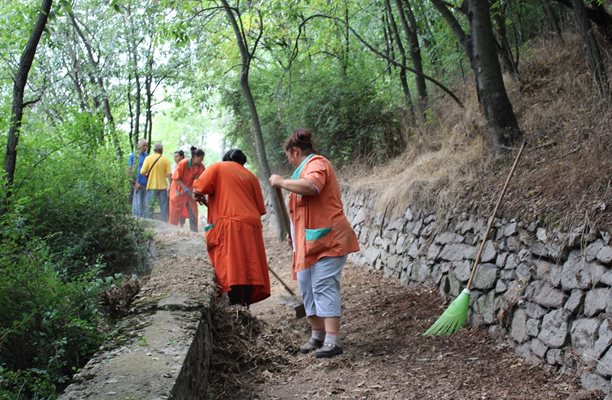 Работниците на "Градини и паркове" чистят пътеките на Младежкия хълм.


СНИМКИ: ОП "Градини и паркове"