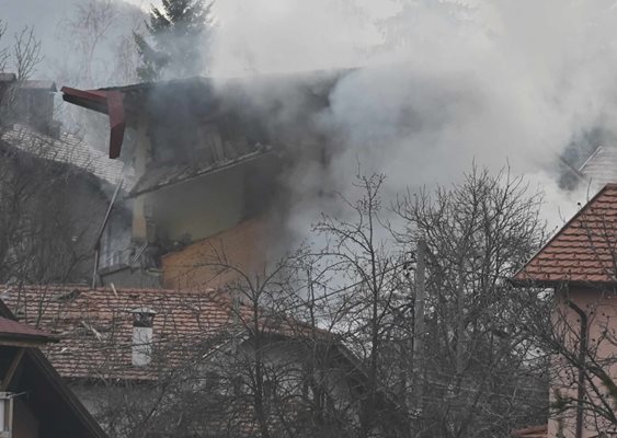 Къщата, която беше съборена от взрив в Банкя СНИМКА: Георги Палейков