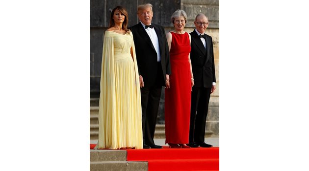 Мелания и Доналд Тръмп бяха приети от Тереза Мей в двореца Бленъм през 2018 г.