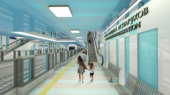 Визуализация на бъдещата метростанция при стадион "Георги Аспарухов".
СНИМКА: "МЕТРОПОЛИТЕН" ЕАД