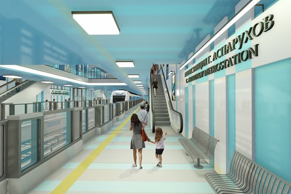 Визуализация на бъдещата метростанция при стадион "Георги Аспарухов".
СНИМКА: "МЕТРОПОЛИТЕН" ЕАД