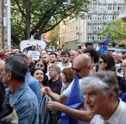 Протест срещу президента Румен Радев в София СНИМКА: Георги Кюрпанов-Генк