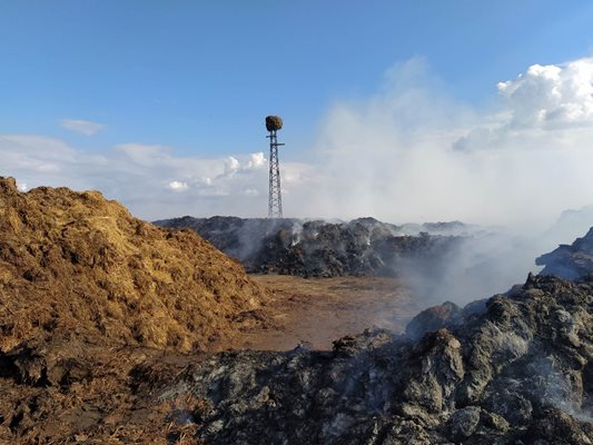 На места между пушека се забелязват и пламъци.