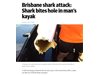 Австралиец оцеля, след като акула отхапа част от каяка му