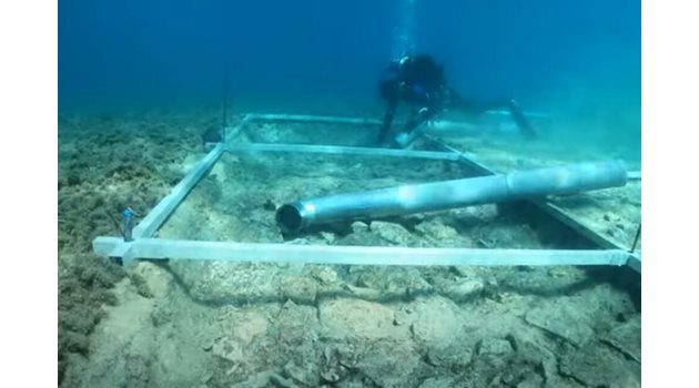 Археолози под морето край Хърватския остров Корчула окрили път на 7000 години. СНИМКА: Скрийншот